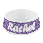 Initial Damask Plastic Dog Bowl - Small