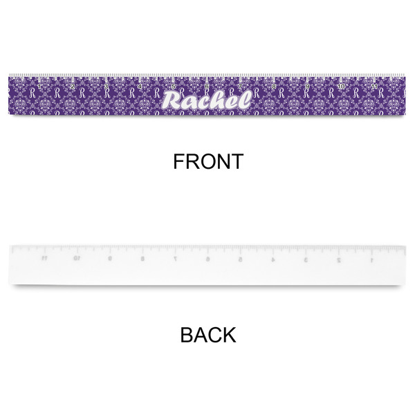 Initial Damask Plastic Ruler - 12" - APPROVAL