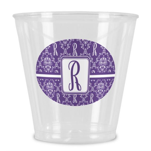 Custom Initial Damask Plastic Shot Glass
