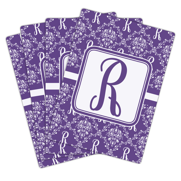 Initial Damask Playing Cards - Hand Back View