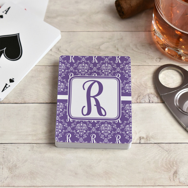 Initial Damask Playing Cards - In Context
