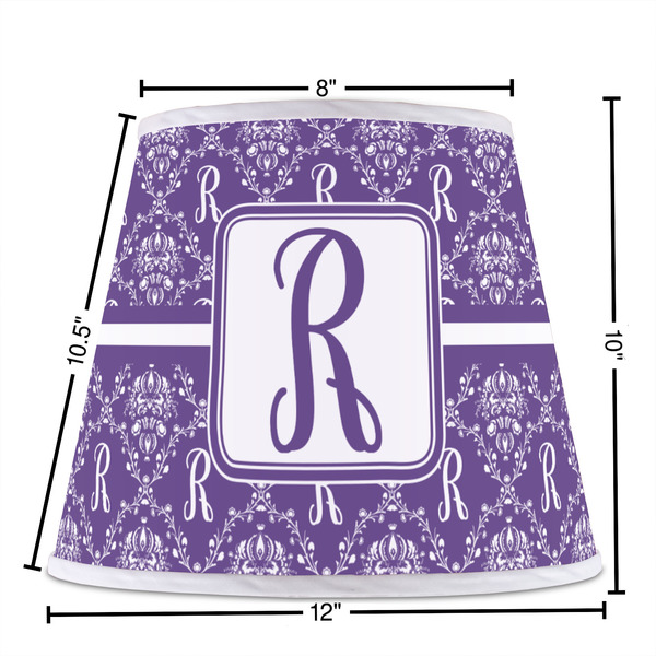 Initial Damask Poly Film Empire Lampshade - Dimensions