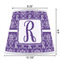 Initial Damask Poly Film Empire Lampshade - Dimensions