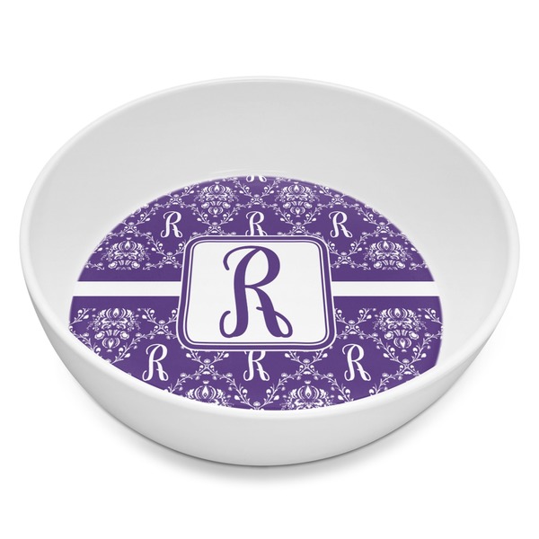 Custom Initial Damask Melamine Bowl - 8 oz (Personalized)