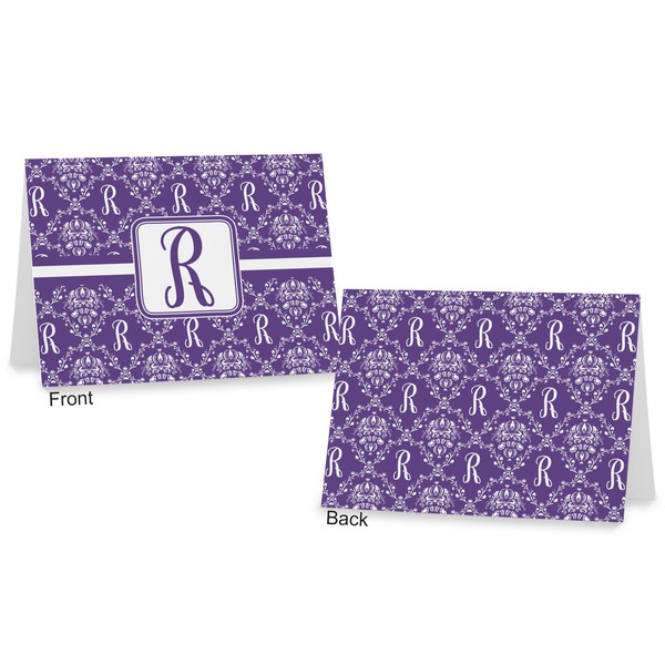 Initial Damask Postcard - Front and Back