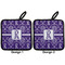 Initial Damask Pot Holders - Set of 2 APPROVAL