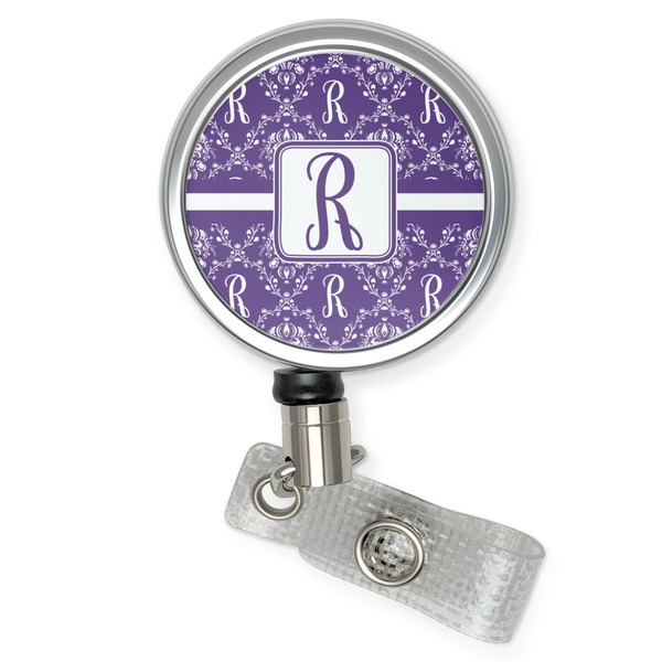 Custom Initial Damask Retractable Badge Reel (Personalized)