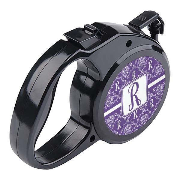 Initial Damask Retractable Dog Leash - Angle