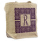 Initial Damask Reusable Cotton Grocery Bag - Front View