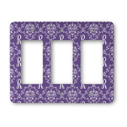 Initial Damask Rocker Style Light Switch Cover - Three Switch