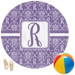 Initial Damask Round Beach Towel (Personalized)