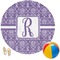 Initial Damask Round Beach Towel (Personalized)
