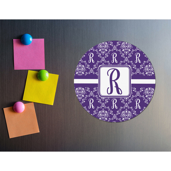 Initial Damask Round Fridge Magnet - LIFESTYLE