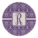 Initial Damask Round Linen Placemat