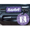 Initial Damask Round Luggage Tag & Handle Wrap - In Context