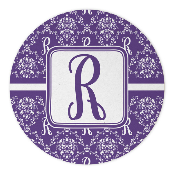 Initial Damask Round Paper Coaster - Approval