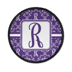Initial Damask Iron On Round Patch