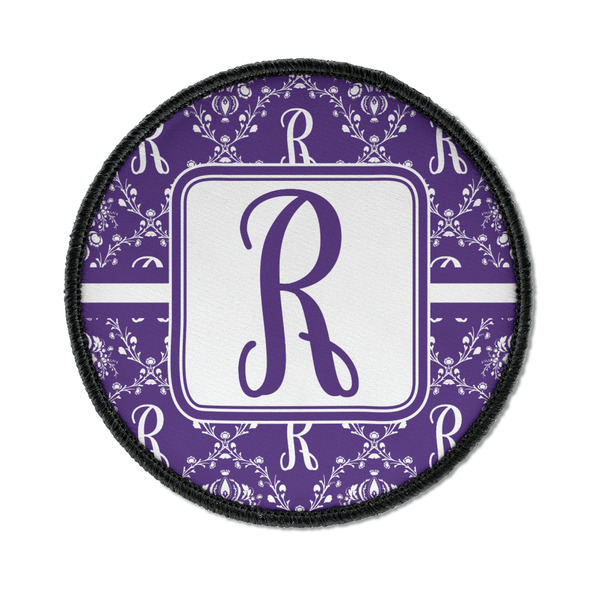 Custom Initial Damask Iron On Round Patch