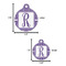 Initial Damask Round Pet ID Tag - Large - Comparison Scale