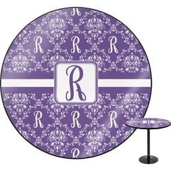 Initial Damask Round Table - 30" (Personalized)