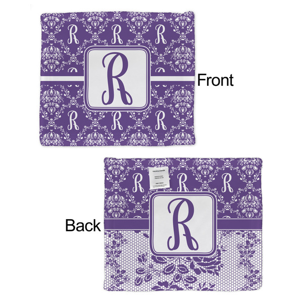Initial Damask Security Blanket - Front & Back View