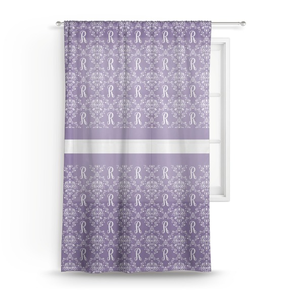 Custom Initial Damask Sheer Curtain - 50"x84" (Personalized)