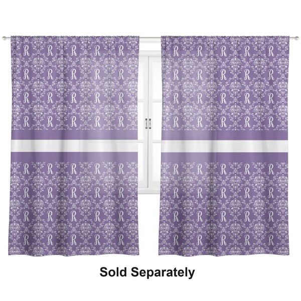 Personalized Initial Damask Sheer Curtains