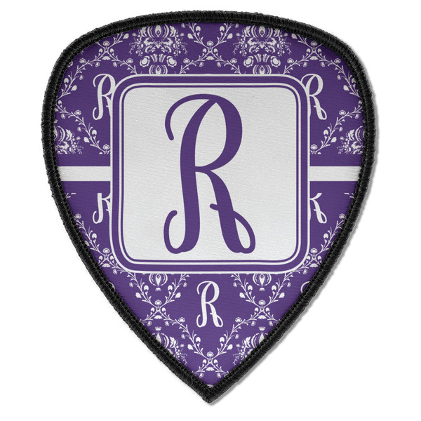 Custom Initial Damask Iron on Shield Patch A