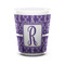 Initial Damask Shot Glass - White - FRONT