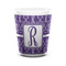 Initial Damask Ceramic Shot Glass - 1.5 oz - White - Set of 4