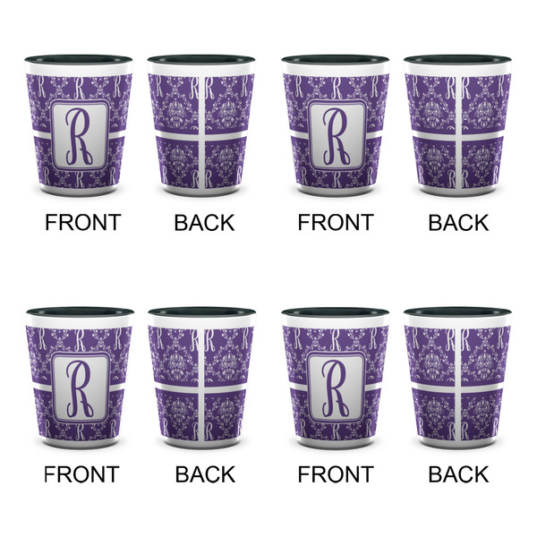 Initial Damask Shot Glassess - Two Tone - Set of 4 - APPROVAL