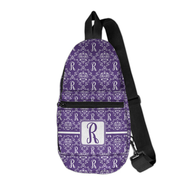 Custom Initial Damask Sling Bag