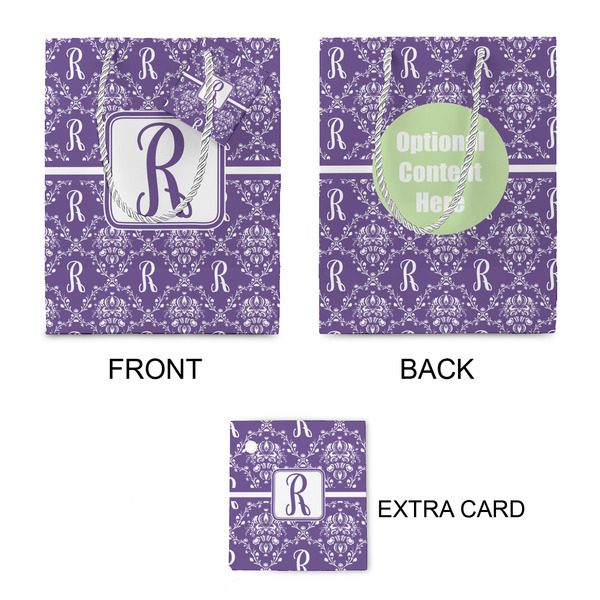 Initial Damask Small Gift Bag - Approval