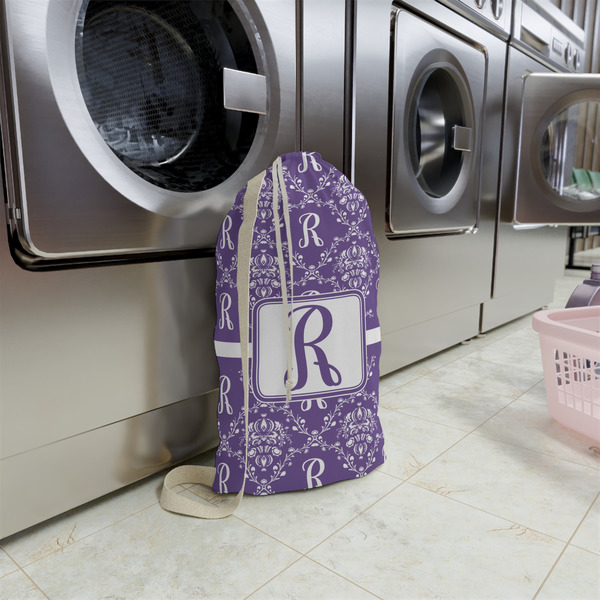 Initial Damask Small Landry Bag - In Context