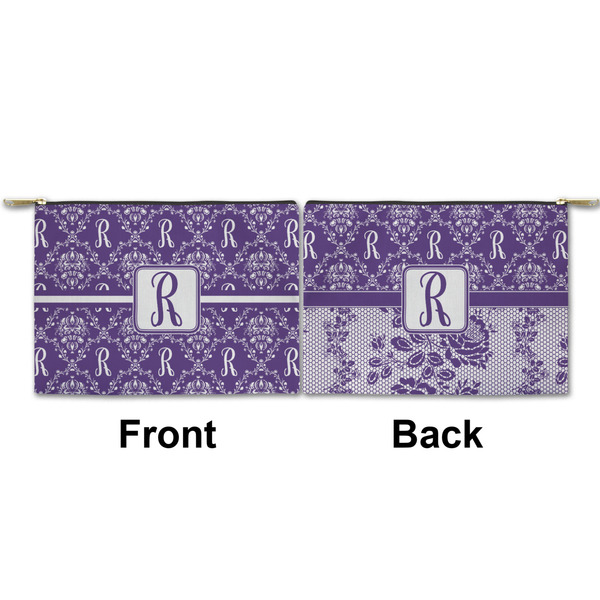 Initial Damask Small Zipper Pouch Approval (Front and Back)
