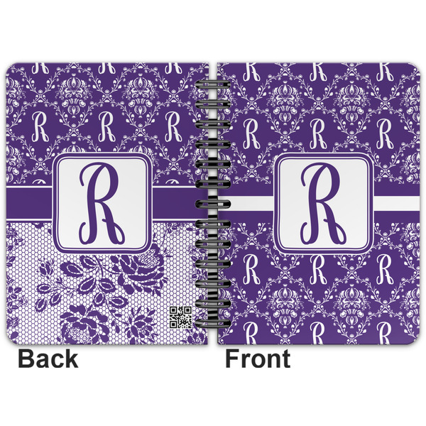 Initial Damask Spiral Journal 5 x 7 - Apvl