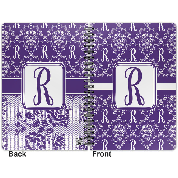 Initial Damask Spiral Journal 7 x 10 - Apvl