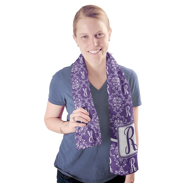 Initial Damask Sport Towel - Exercise use - Model
