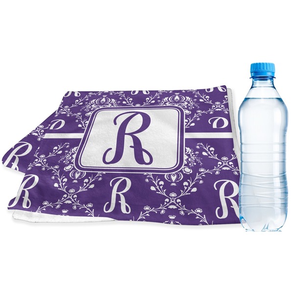 Custom Initial Damask Sports & Fitness Towel (Personalized)