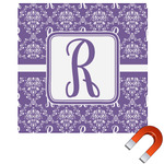 Initial Damask Square Car Magnet - 10" (Personalized)