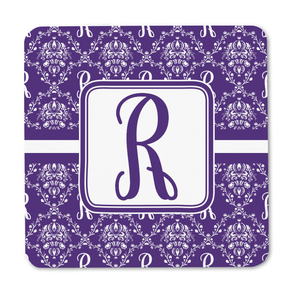 Initial Damask Square Fridge Magnet - FRONT
