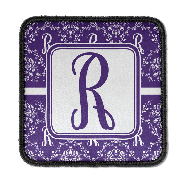 Custom Initial Damask Iron On Square Patch