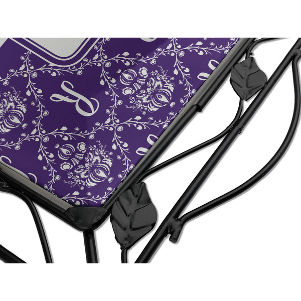 Initial Damask Square Trivet - Detail