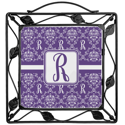 Initial Damask Square Trivet (Personalized)