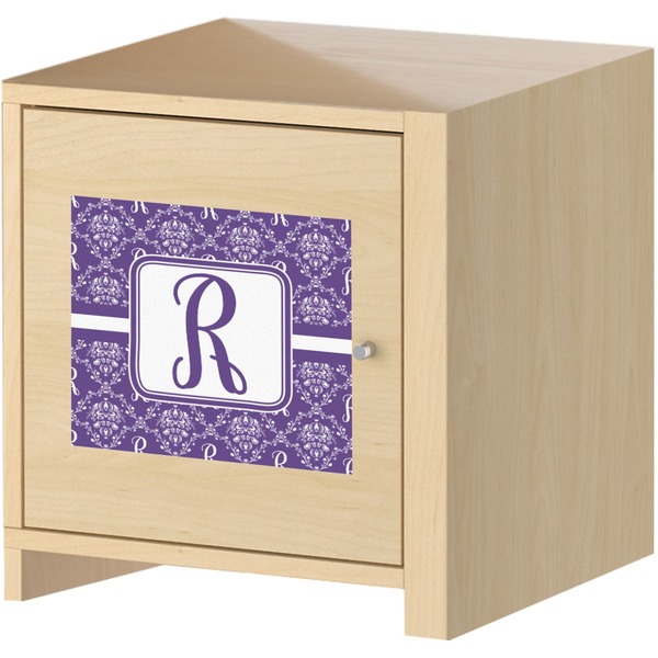 Initial Damask Square Wall Decal on Wooden Cabinet