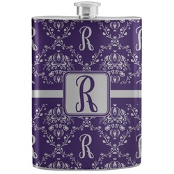 Initial Damask Stainless Steel Flask (Personalized)