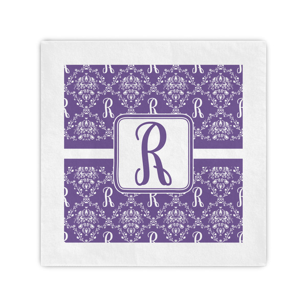 Custom Initial Damask Standard Cocktail Napkins