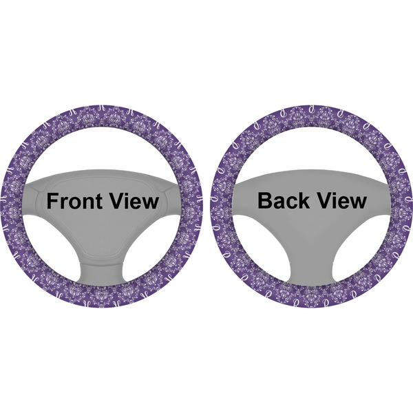 Initial Damask Steering Wheel Cover- Front and Back