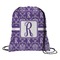 Personalized Initial Damask Drawstring Backpack