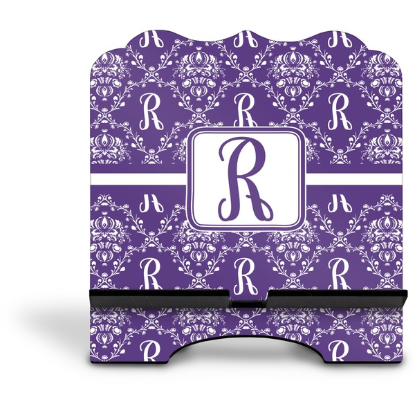 Initial Damask Stylized Tablet Stand - Front without iPad